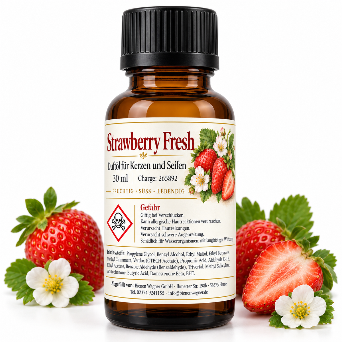 Strawberry Fresh Duftöl 30 ml – Erdbeerduft für Kerzen & Seifen