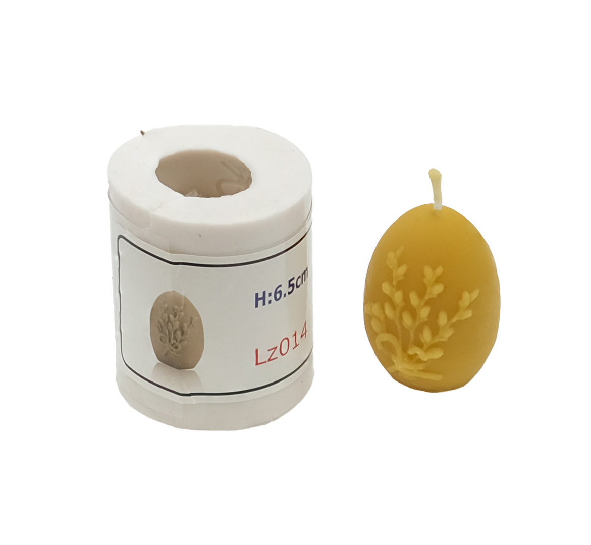 Kerzengießform aus Silikon für Bienenwachs und Kerzenwachs Lz014 Osterei mit Dekor