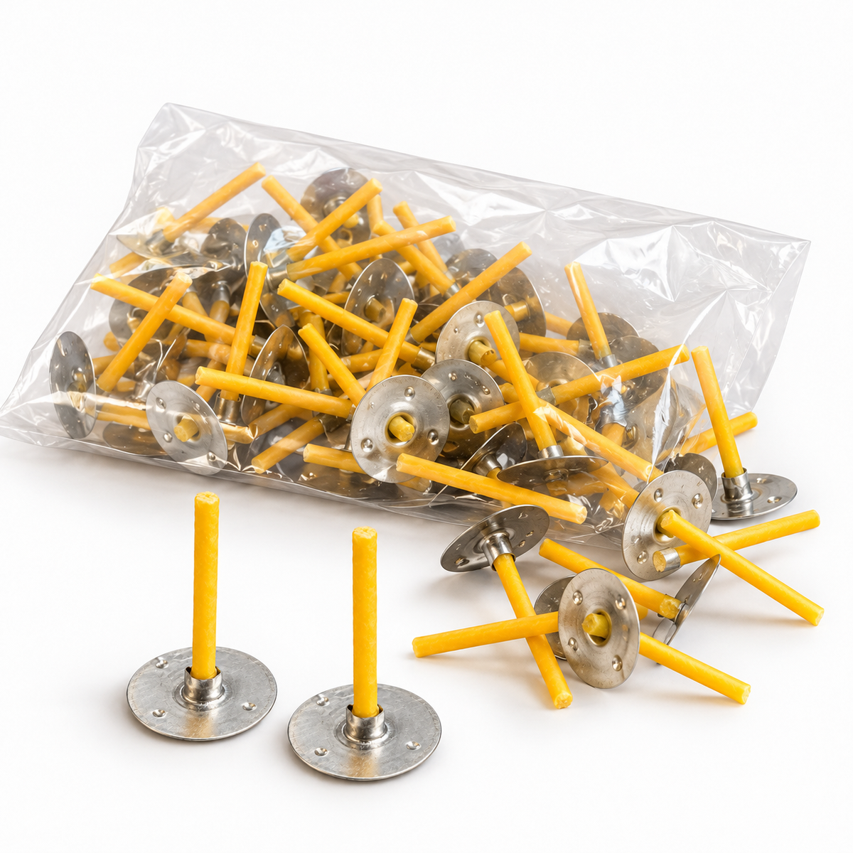 Mèche pour bougie chauffe-plat 28mm mèche blanche cirée n° 3 avec pied pour bougies chauffe-plat 100 pcs (Copie) 