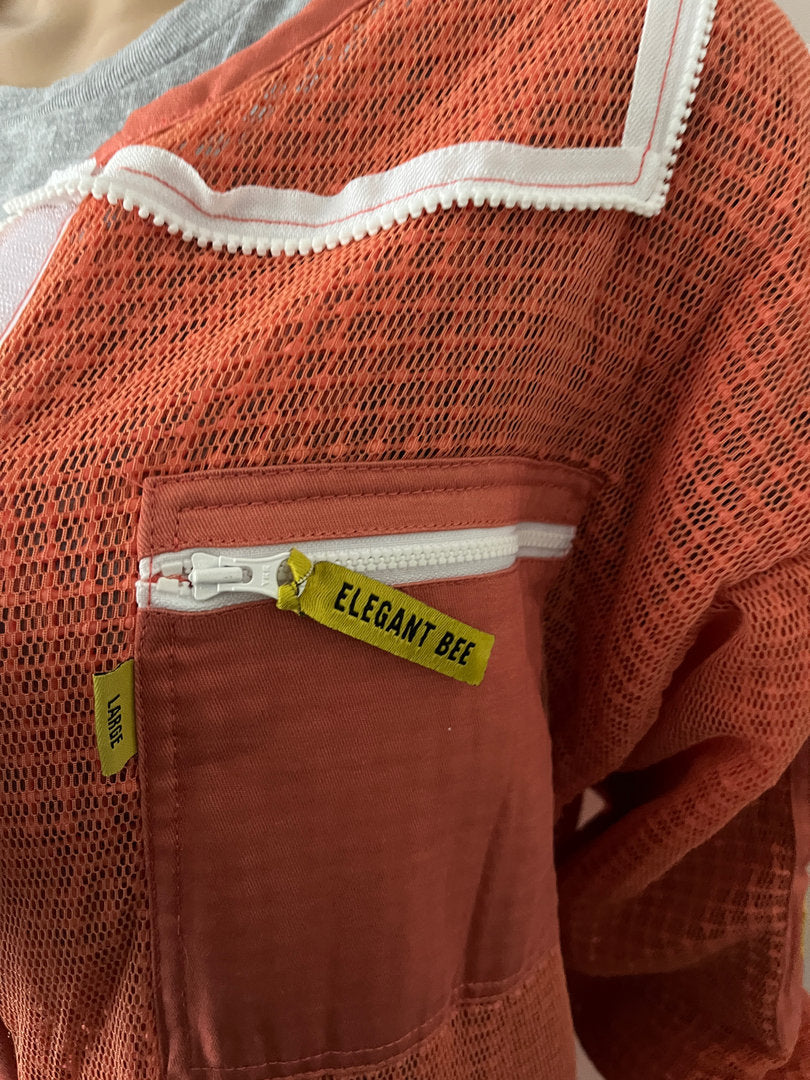 Imkeranzug Elegant Bee Overall Schutzanzug Bienen Belüftet Netzgewebe Lachs farben
