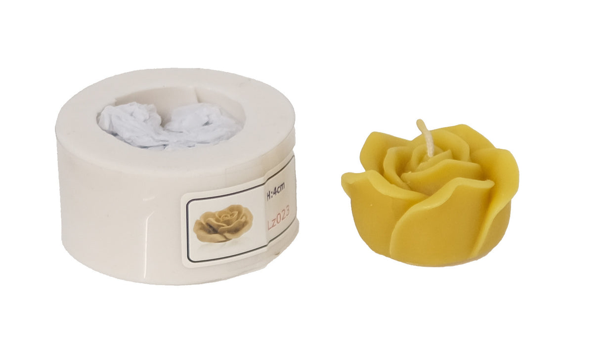 Silicone candle mold for beeswax and candle wax Lz023 Rose Flower motif candle