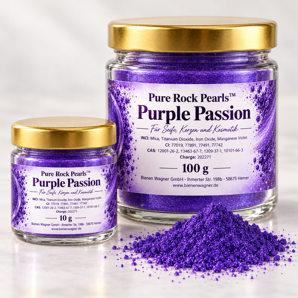 Soap Colour Lilac Violet – Pigment for Soap, Candles & Cosmetics | Pure Rock Pearls™ Purple Passion 