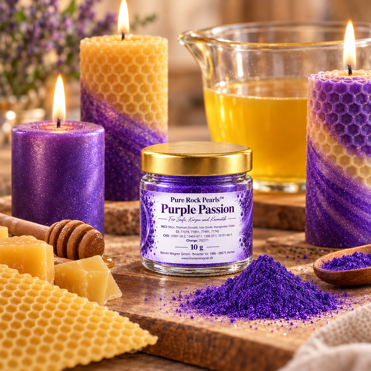 Soap Colour Lilac Violet – Pigment for Soap, Candles & Cosmetics | Pure Rock Pearls™ Purple Passion 