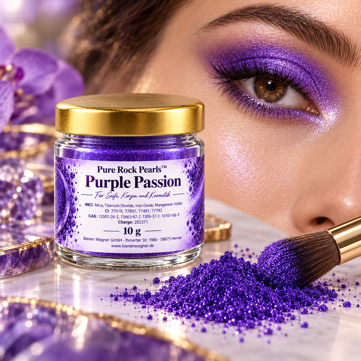 Soap Colour Lilac Violet – Pigment for Soap, Candles & Cosmetics | Pure Rock Pearls™ Purple Passion 