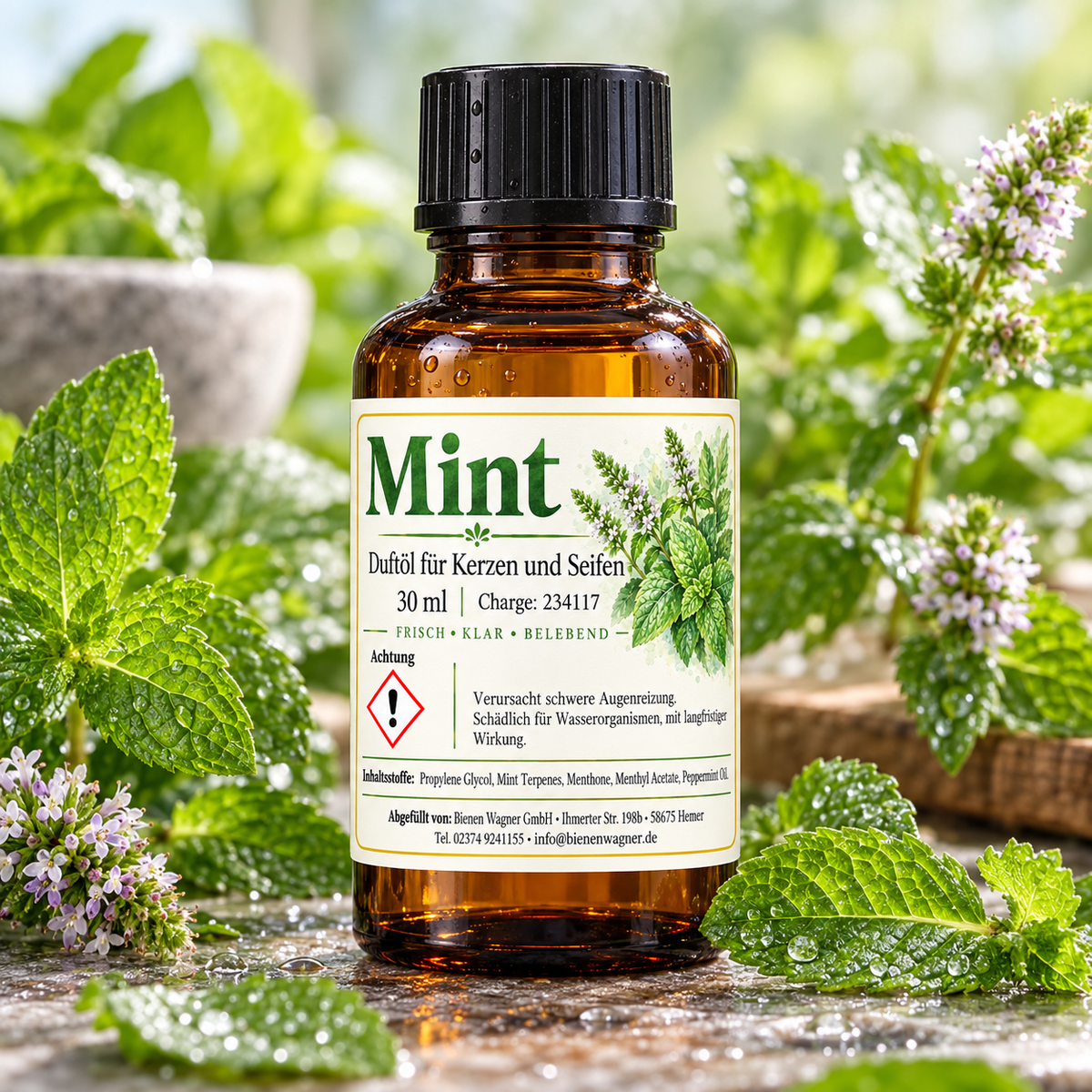Olio profumato Mint 30 ml – fragranza alla menta per candele e saponi 