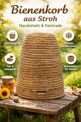 Bienenkorb Verschieden Größen  aus Stroh 26cm-35cm  – Handarbeit Fairtrade