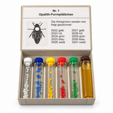 Opalith Zeichenplättchen-Set ohne Nummern – 5 Jahresfarben mit Zeichenleim