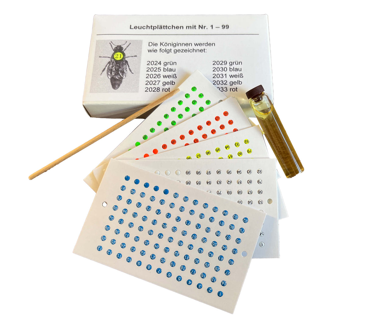 Lichtgevende Opalite Plaat Set met Nummers voor Koningin Markering Tekening Platen Klassieke 5x104 Koningin Nummers 1-99