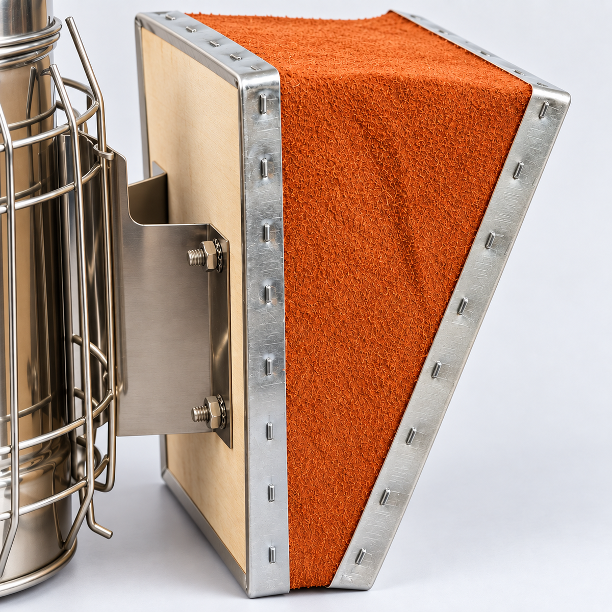 Enfumoir avec godet intérieur, soufflet en cuir et protection thermique, enfumoir pour abeilles au design classique 