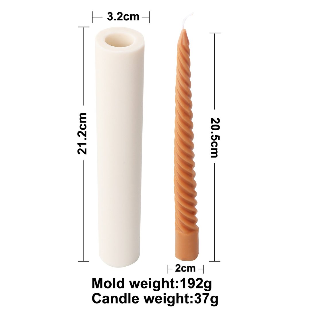 Kerzengießform aus Silikon für Bienenwachs und Kerzenwachs Spitzkerze gedreht Tafelkerze