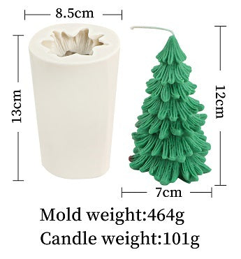 Siliconen kaarsvorm voor bijenwas, kleine dennenboom, kerstboom