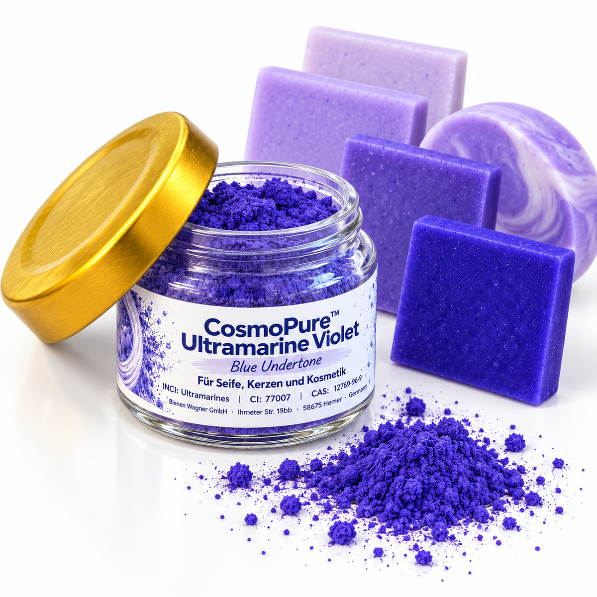Ultramarin Violett Pigment 1 – Seifenfarbe für Seife, Kosmetik & Kerzen-Deko Lila Flieder Blauton