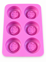 Zeepvorm bij uit silicone – 6 ronde holtes voor honingzeep & glycerinezeep meervoudige zeepgietvorm 