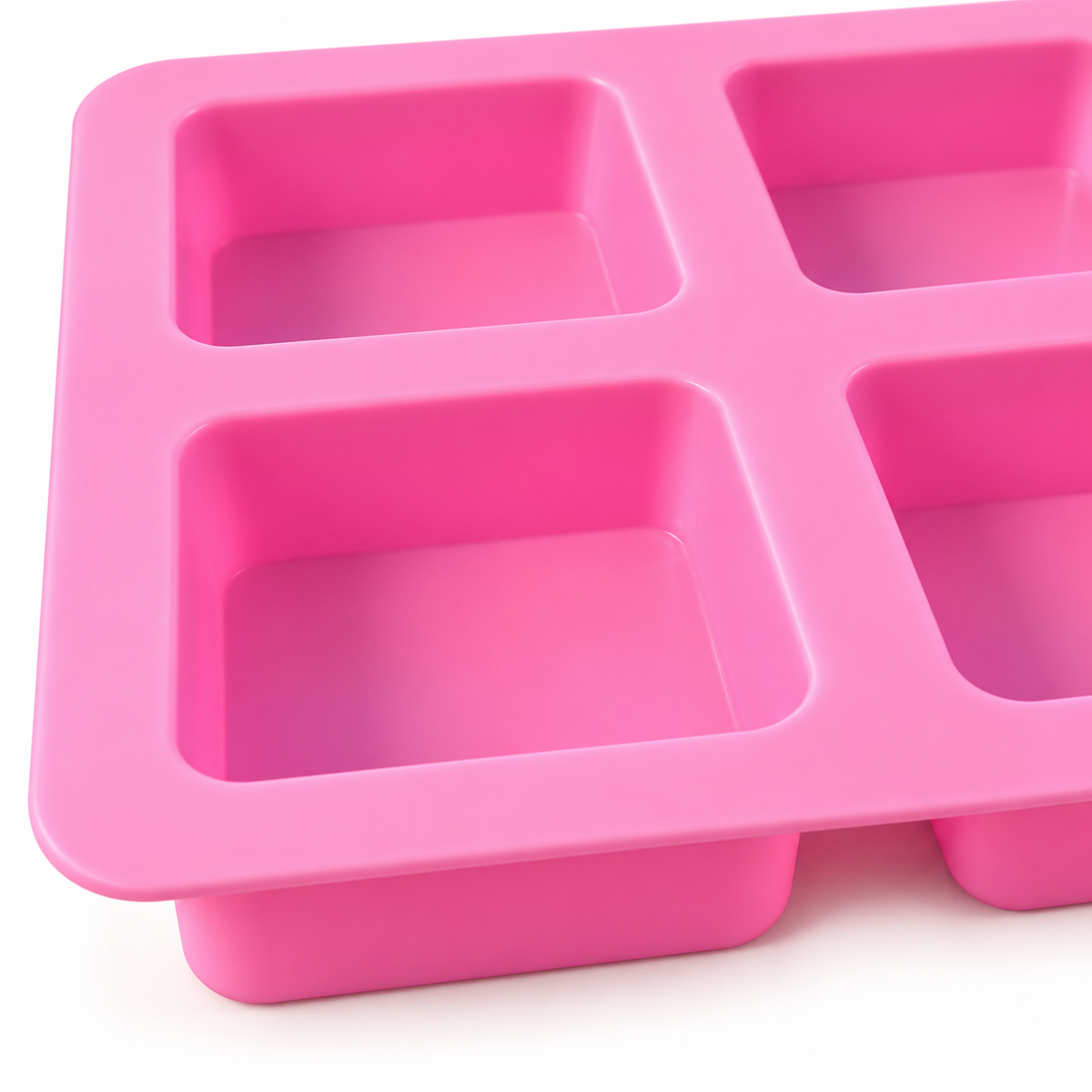 Moule à savon carré en silicone – 4 cavités pour savon à la glycérine, savon en couches & savons DIY, moule multiple de coulée pour savon 