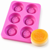 Zeepvorm bij uit silicone – 6 ronde holtes voor honingzeep & glycerinezeep meervoudige zeepgietvorm 