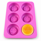 Zeepvorm bij uit silicone – 6 ronde holtes voor honingzeep & glycerinezeep meervoudige zeepgietvorm 