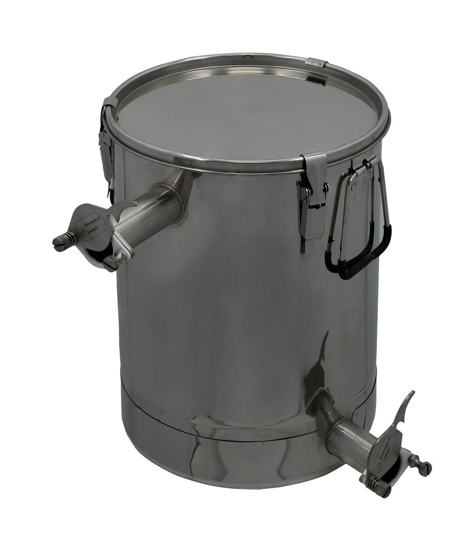 Zeefemmervuller met 2 knijpkranen 35 KG Profi Line randloze schuine bodem