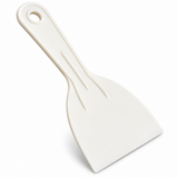 Plastic honey spatula with handle – white, 10.4 cm wide 