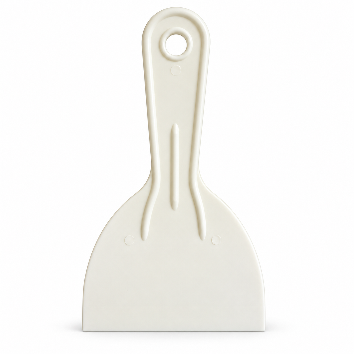 Plastic honey spatula with handle – white, 10.4 cm wide 