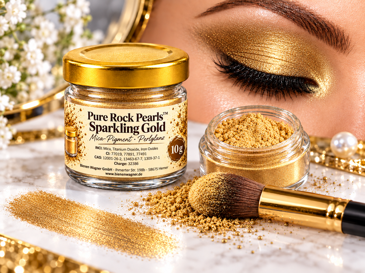 Soap Colour Gold – Mica Pigment for Soap, Candles &amp; Cosmetics | Pure Rock Pearls™ Sparkling Gold 