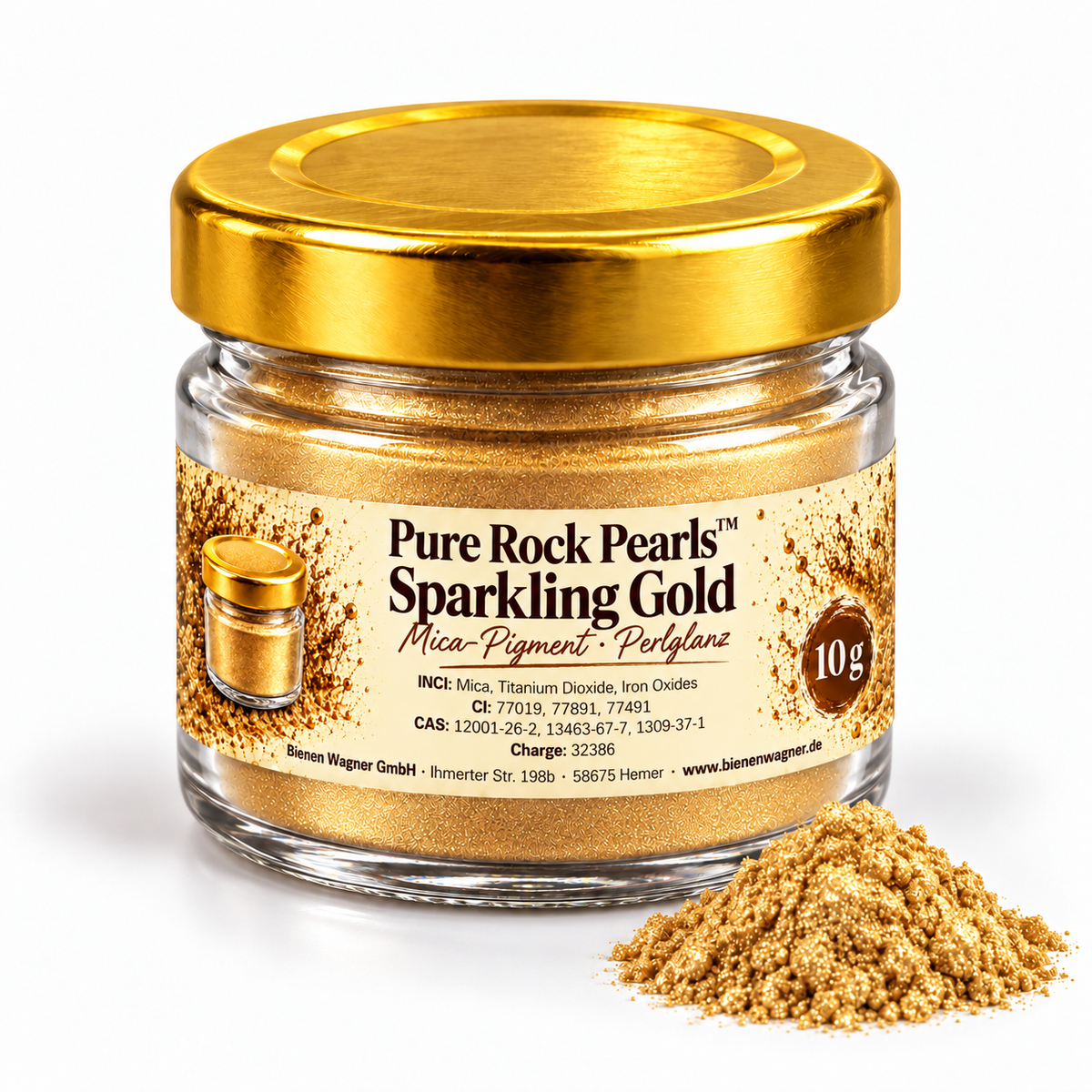 Soap Colour Gold – Mica Pigment for Soap, Candles &amp; Cosmetics | Pure Rock Pearls™ Sparkling Gold 