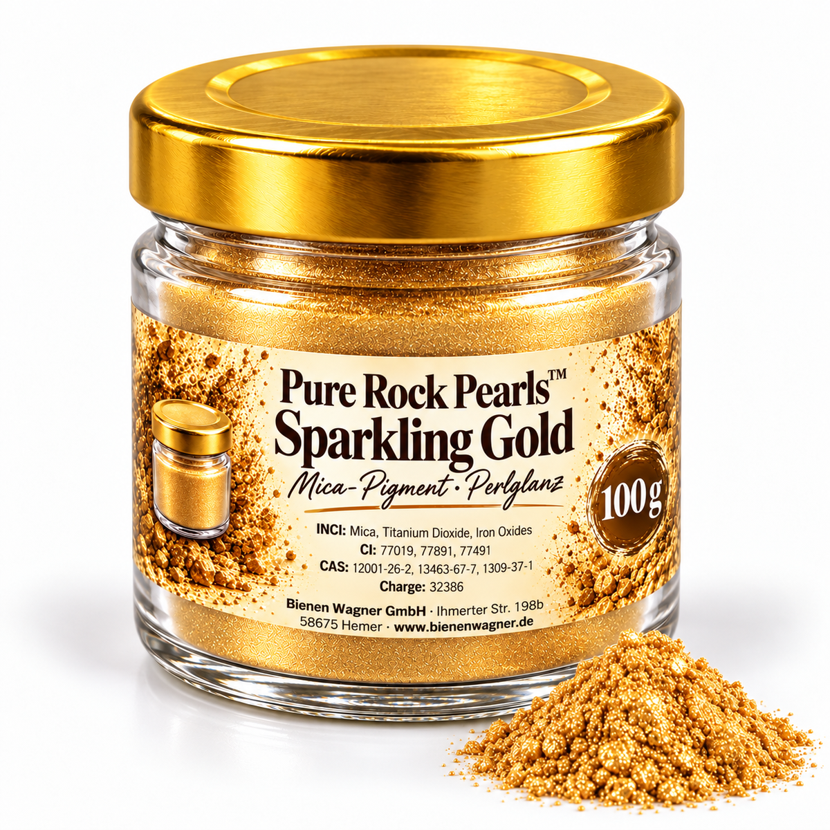 Soap Colour Gold – Mica Pigment for Soap, Candles &amp; Cosmetics | Pure Rock Pearls™ Sparkling Gold 