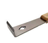 Stokbeitel 26cm van RVS met krik en houten handvat - eenzijdig geslepen