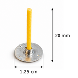 Mèche pour bougie chauffe-plat 28mm mèche blanche cirée n° 3 avec pied pour bougies chauffe-plat 100 pcs (Copie) 