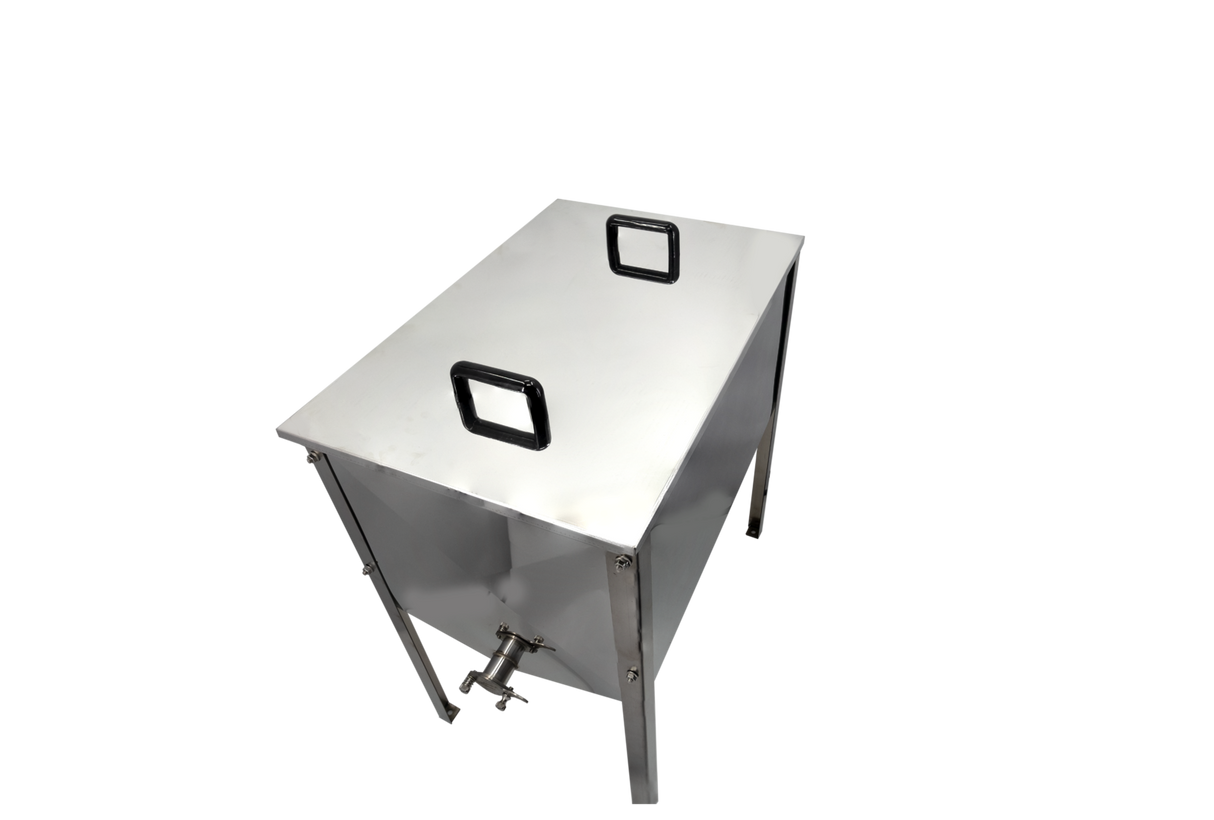 Table de débouchage inox 75 cm avec filtre et couvercle Zander Dadant