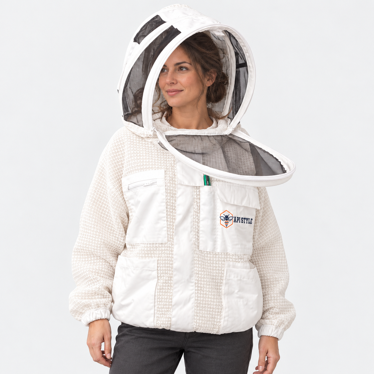 ElegantBee 3-Layer Mesh Beekeeping Jacket White Premium Quality (Copy) 