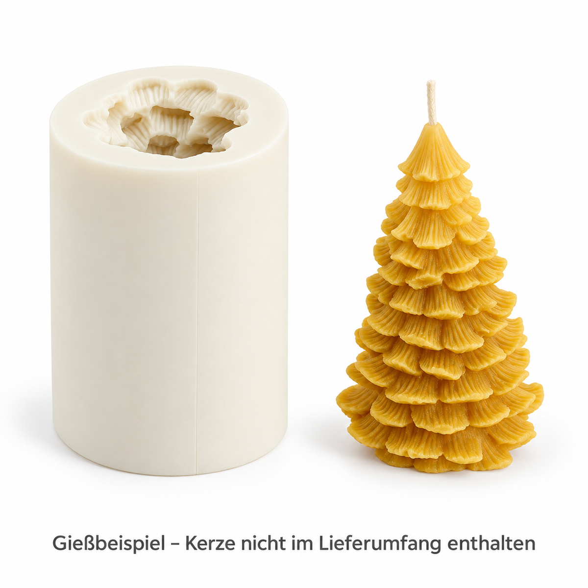 Moule à bougie en silicone pour petit sapin de Noël en cire d'abeille