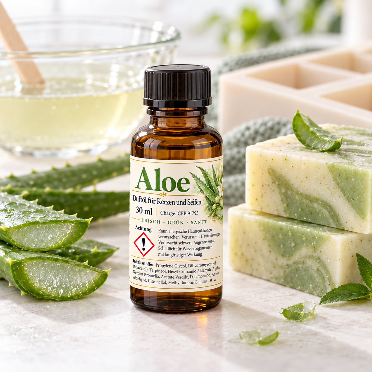 Aloe Duftöl 30 ml – frischer Duft für Kerzen und Seifen