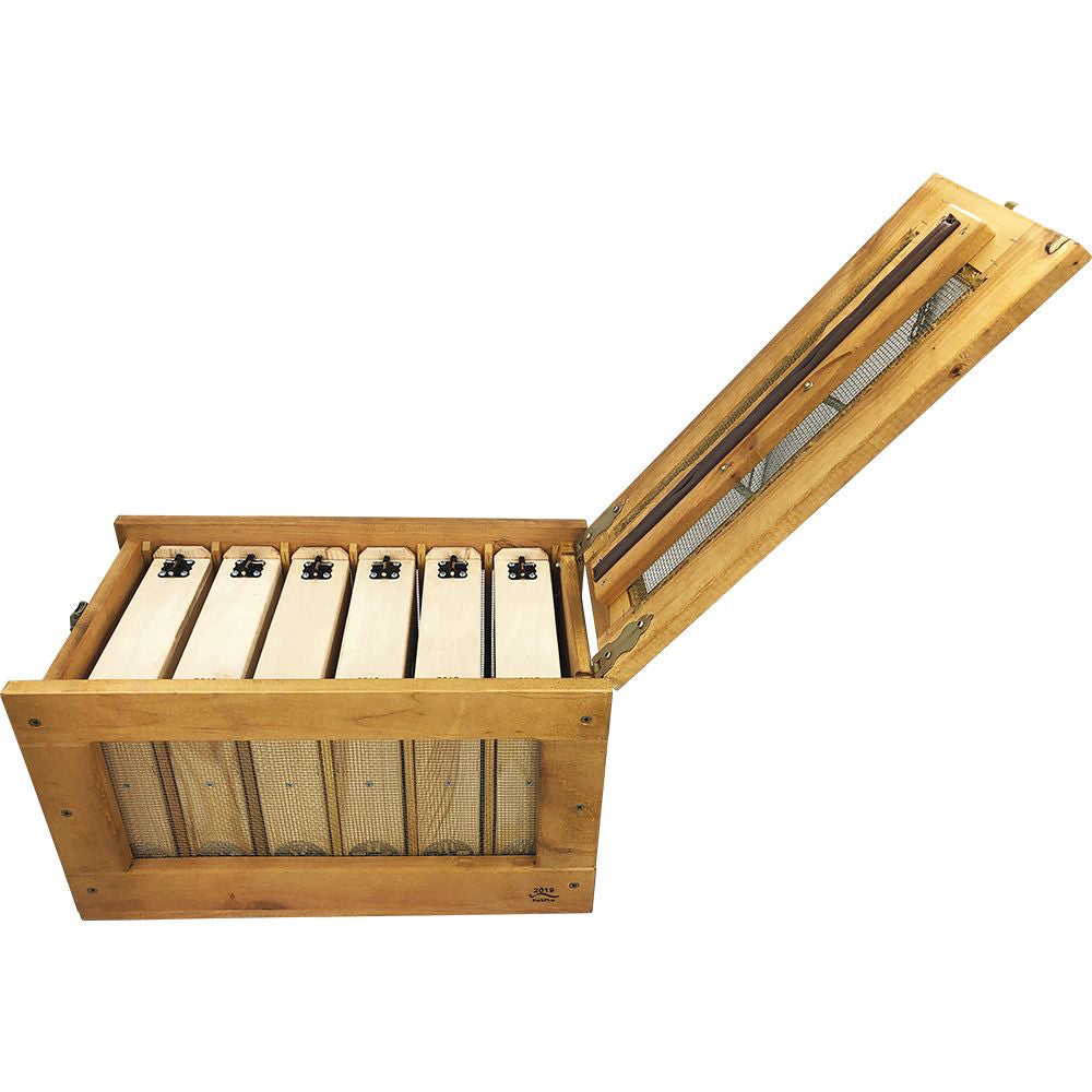Transport box for 6 single-frame hives - Safe and efficient transport for queen rearing