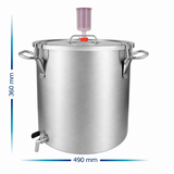Contenitore in acciaio inox per ammostamento e fermentazione da 35 litri per idromele e vino di miele – set da 8 pezzi 