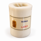 Silikonform LZ083 für geschwungene Stumpenkerzen – Bienenwachskerzen selber gießen Stumpenkerze Groß Wabenkerze 10x6cm