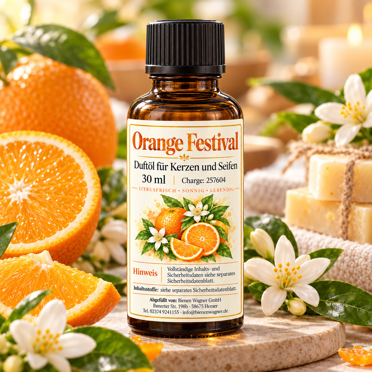 Orange Festival geurolie 30 ml – sinaasappelgeur voor kaarsen & zeep 