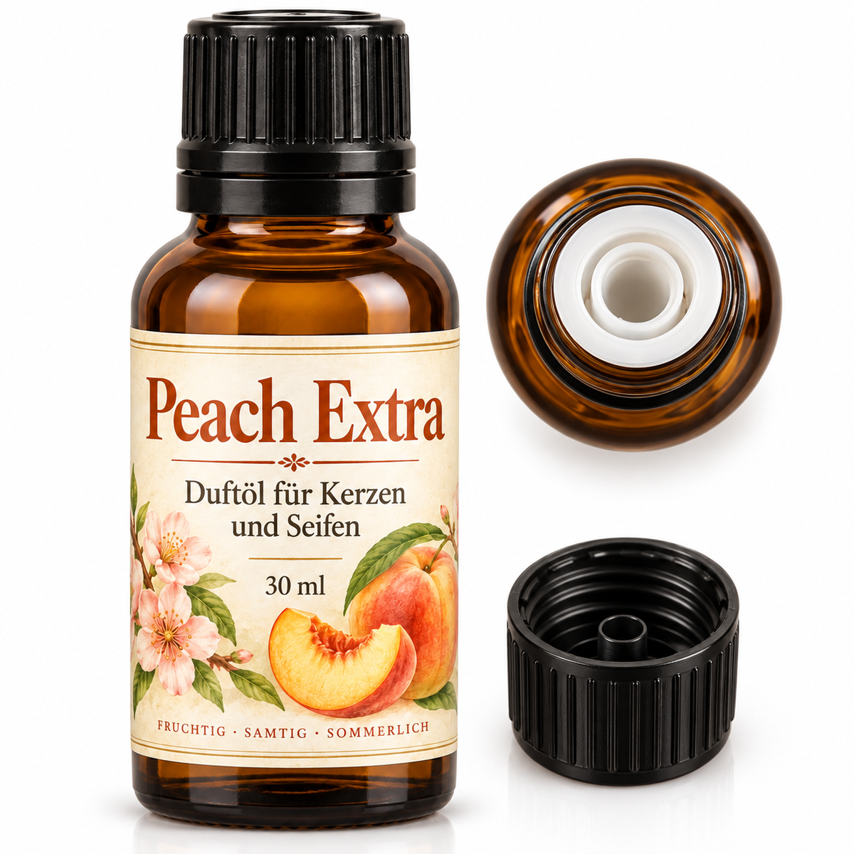 Olio profumato Peach Extra 30 ml – olio profumato alla pesca per candele e saponi 