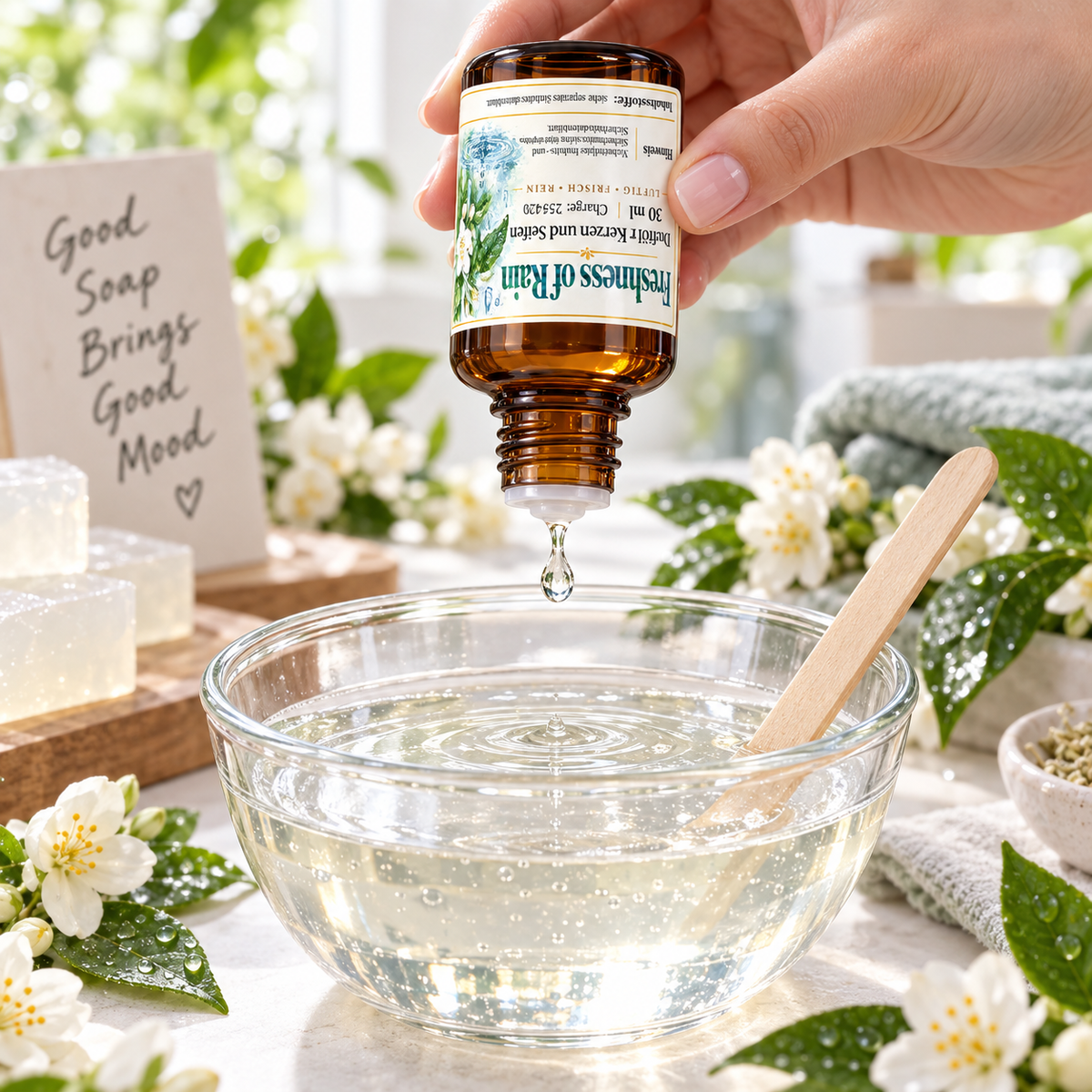 Huile parfumée Freshness of Rain 30 ml – parfum frais pour bougies & savons 