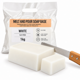 Base per sapone Melt &amp; Pour bianca – 1 kg | Vegana, senza olio di palma e facile da lavorare 