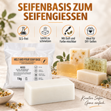 Base per sapone Melt &amp; Pour bianca – 1 kg | Vegana, senza olio di palma e facile da lavorare 