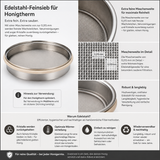 Stainless steel fine sieve for Honigtherm – 0.315 mm mesh size sieve ring 
