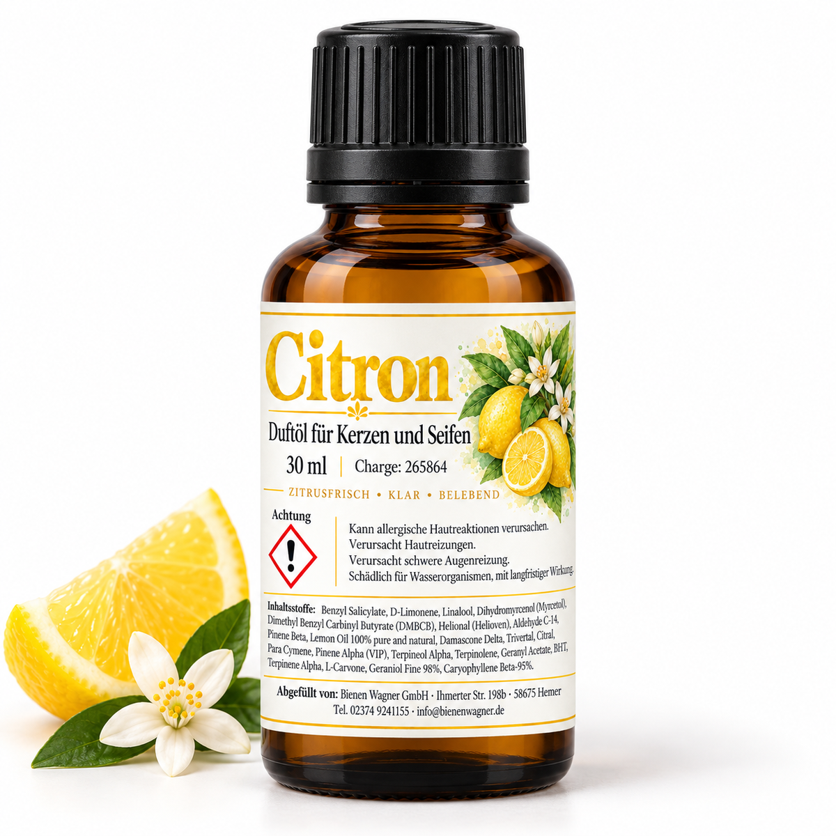 Citron geurolie 30 ml – citroengeur voor kaarsen & zepen 