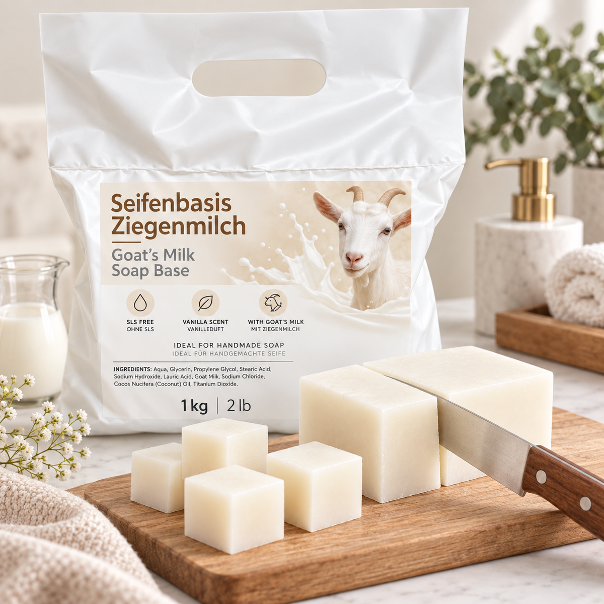 White soap base 1 kg – pouring soap / raw soap for soap making | Glycerin soap base (Copy) 